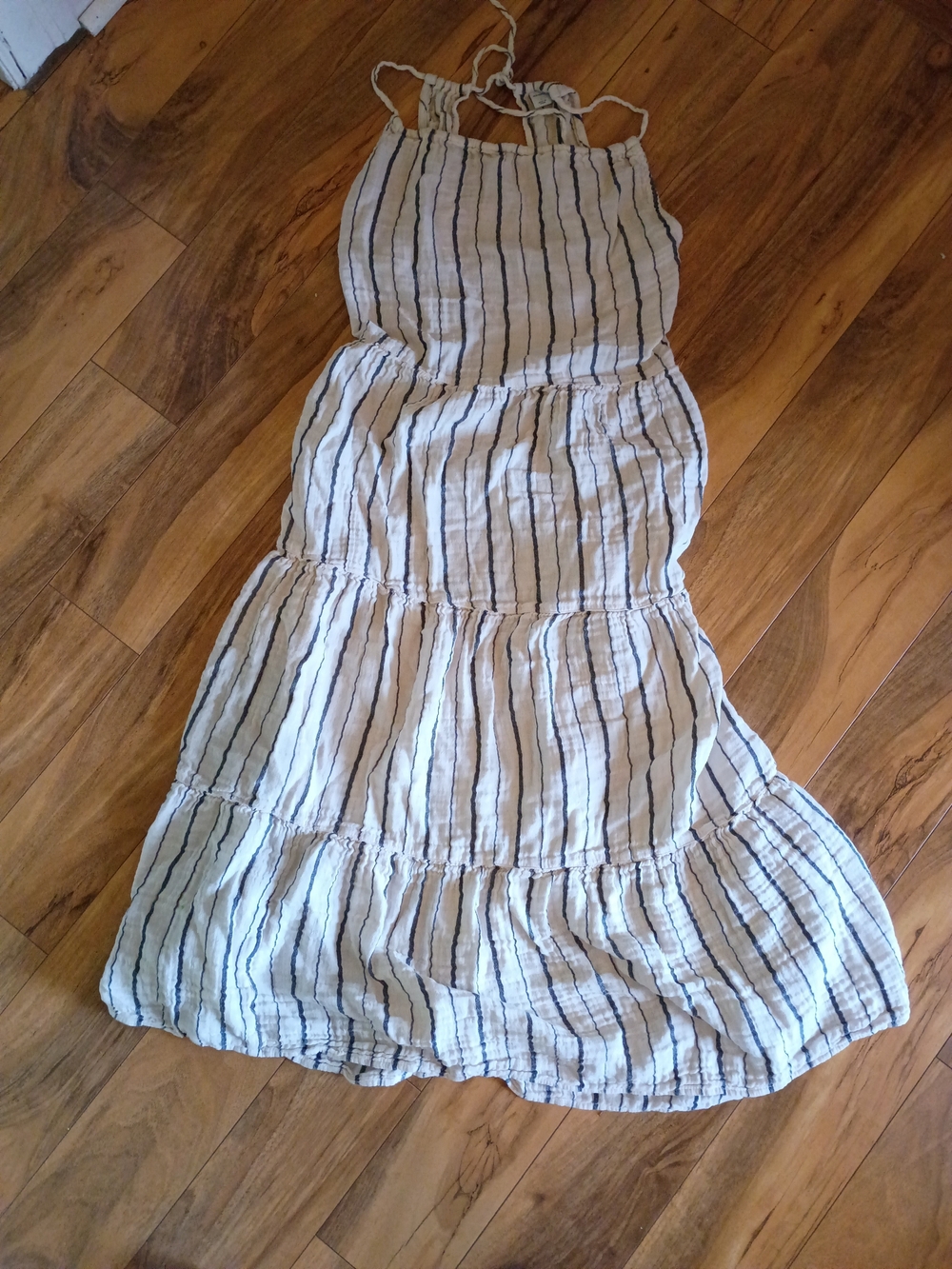 Old Navy Cream and Black Striped Dress S